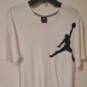 Jordan White and blue V neck shirt  sz. large